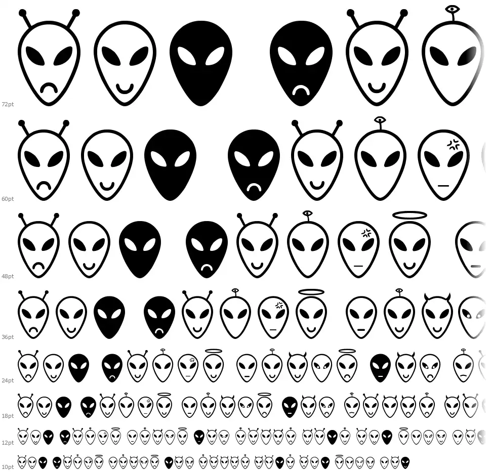 Alien Faces STfont waterfall