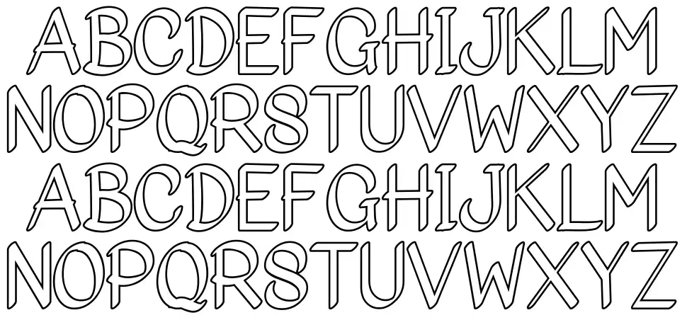 Bigoutlinerfont specimens