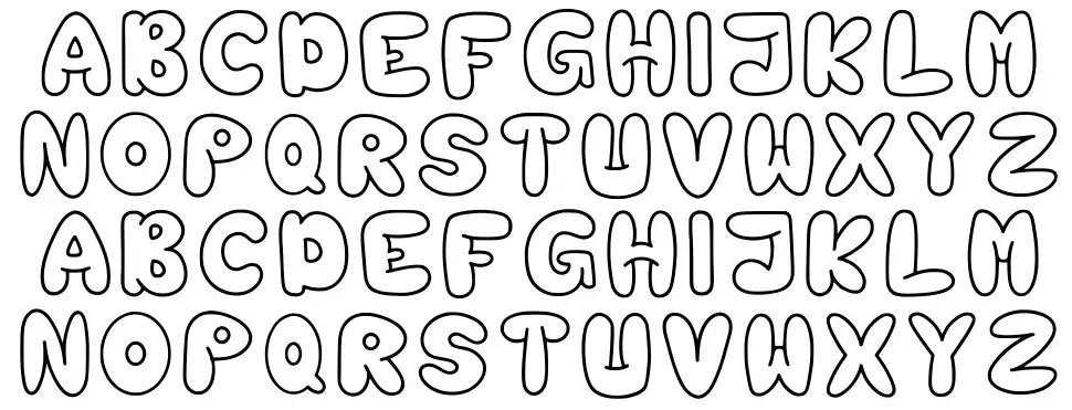 Bubbleduppfont specimens