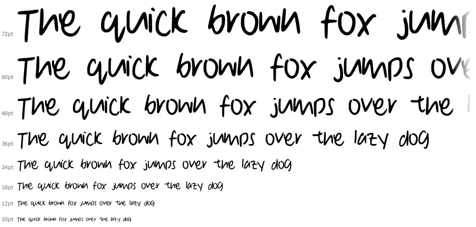 Denise's Manuscriptfont waterfall