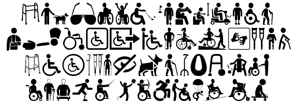 Disabled Iconsfont specimens