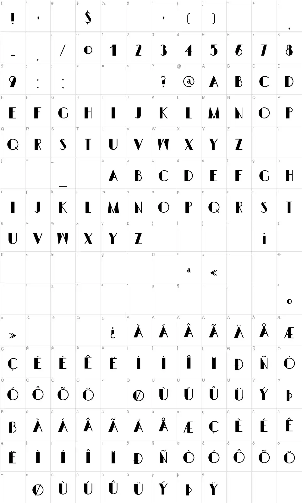 DK Semarang Kolonialfont character map