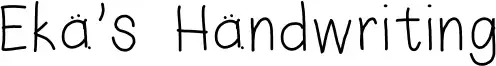 Eka's Handwriting