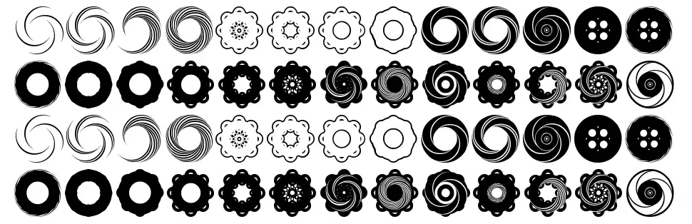 Fluid Spiralfont specimens
