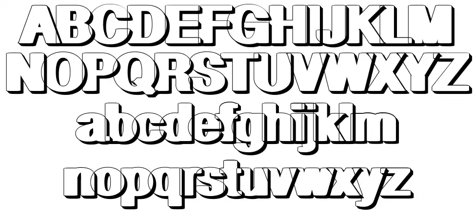Geometric Shadow PWfont specimens