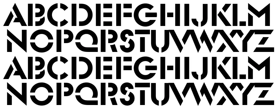 Glaser Stencilfont specimens
