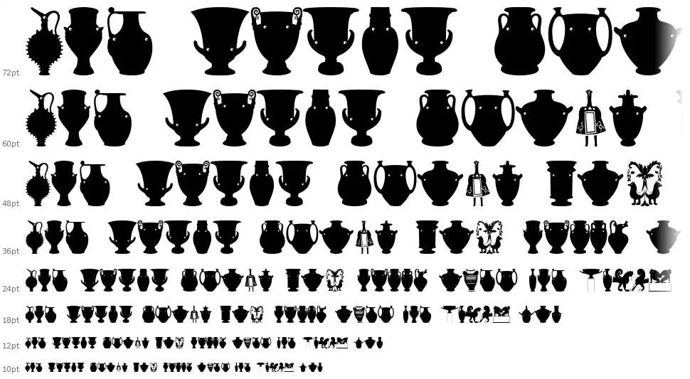 Greek Artfont waterfall