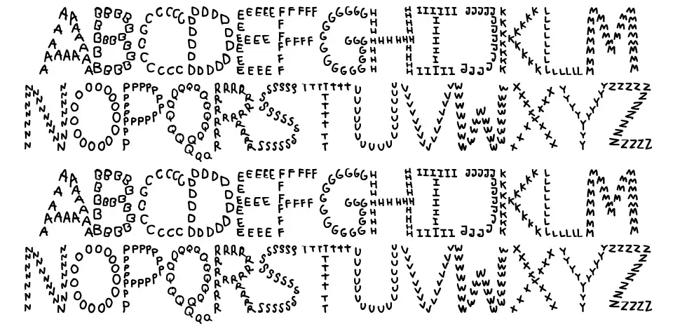 Impossible Landfont specimens