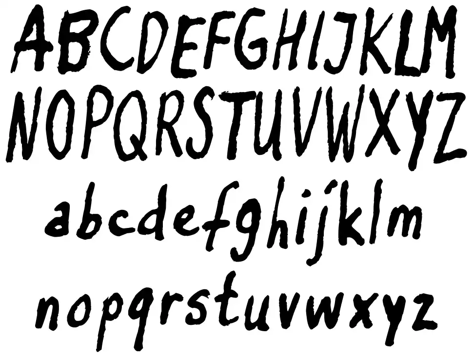 Inkyflutterbyfont specimens