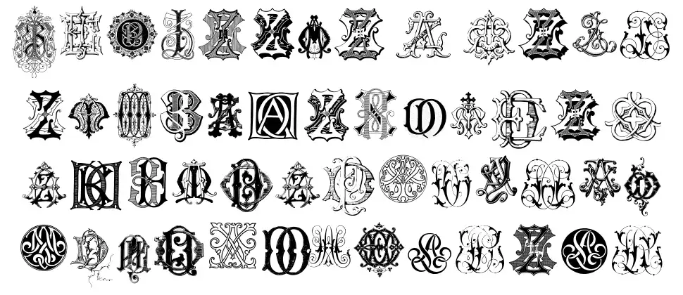 Intellecta Monograms Random Samples Eightfont specimens