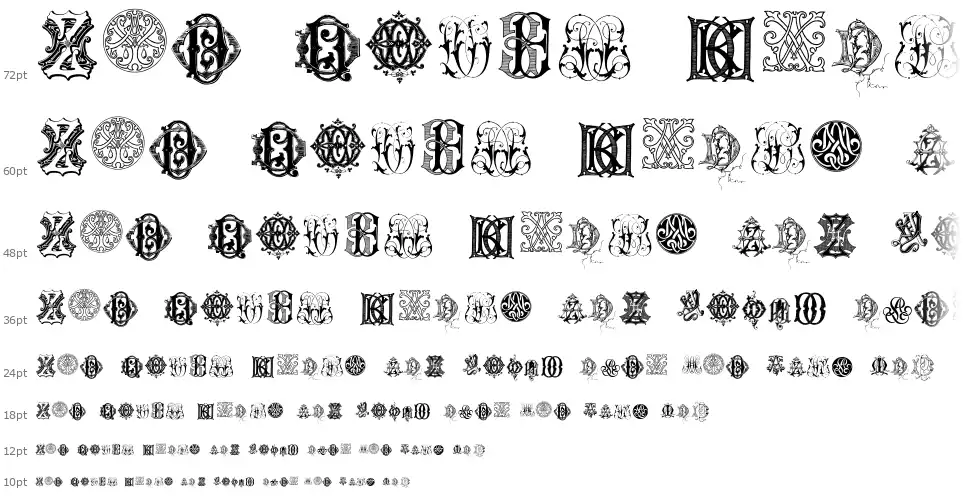 Intellecta Monograms Random Samples Eightfont waterfall