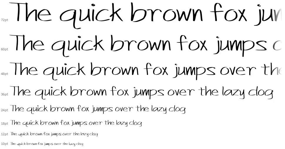Just Act Casualfont waterfall