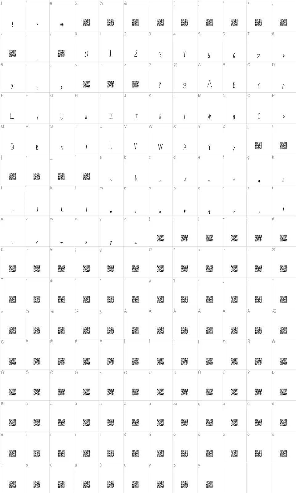 Lemonade Hustlerfont character map