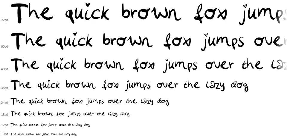 Lottes Handwritingfont waterfall