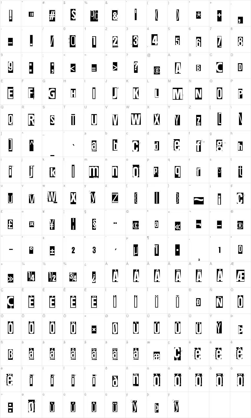 More than 50.000font character map
