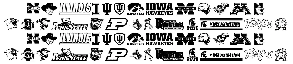 NCAA Big 10font specimens
