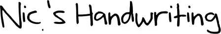Nic's Handwriting