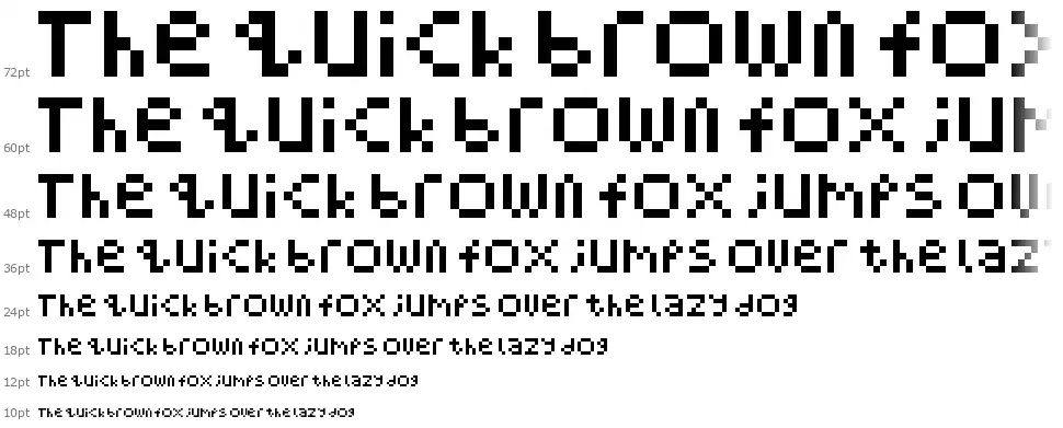 Pixel Block BBfont waterfall