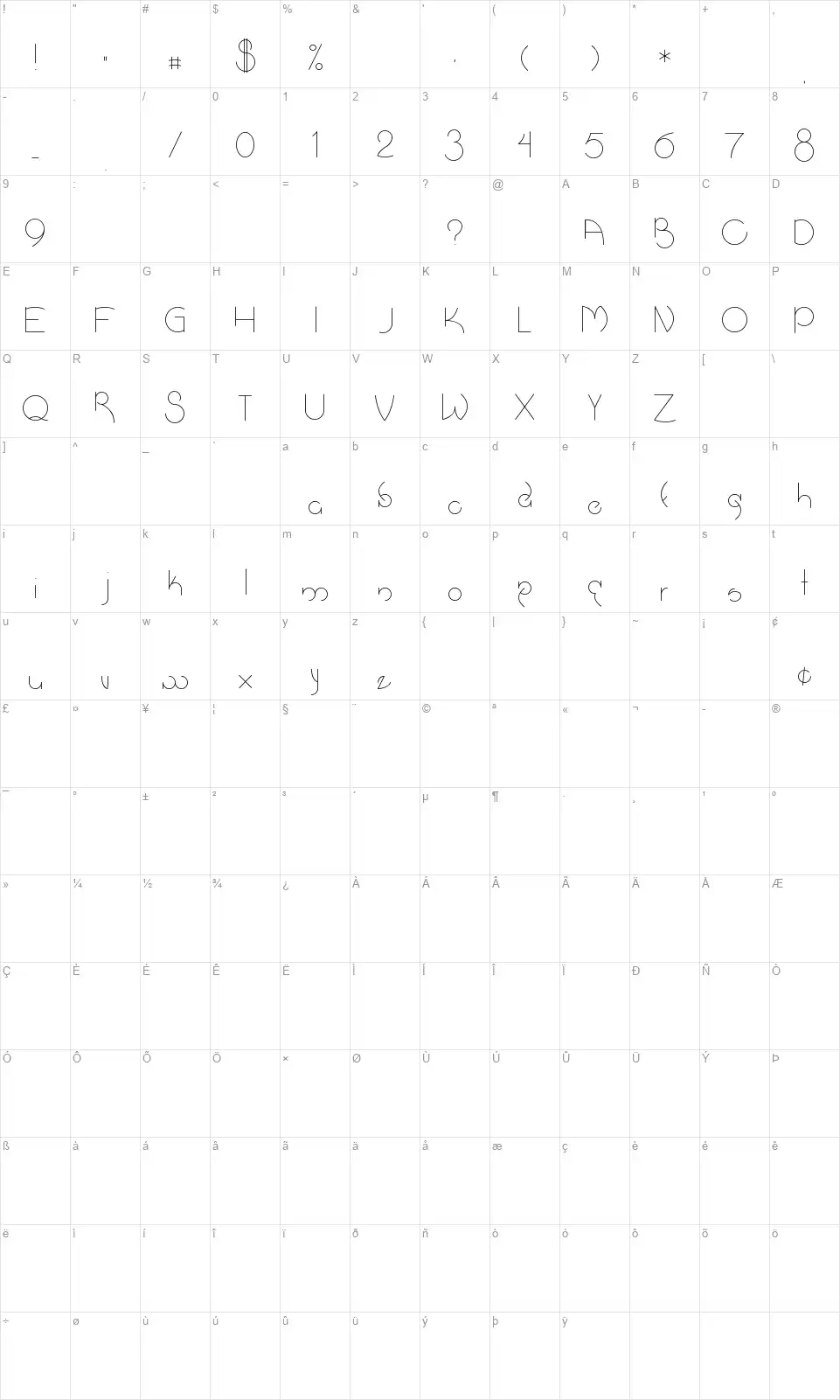 Salt Truck To The Starsfont character map