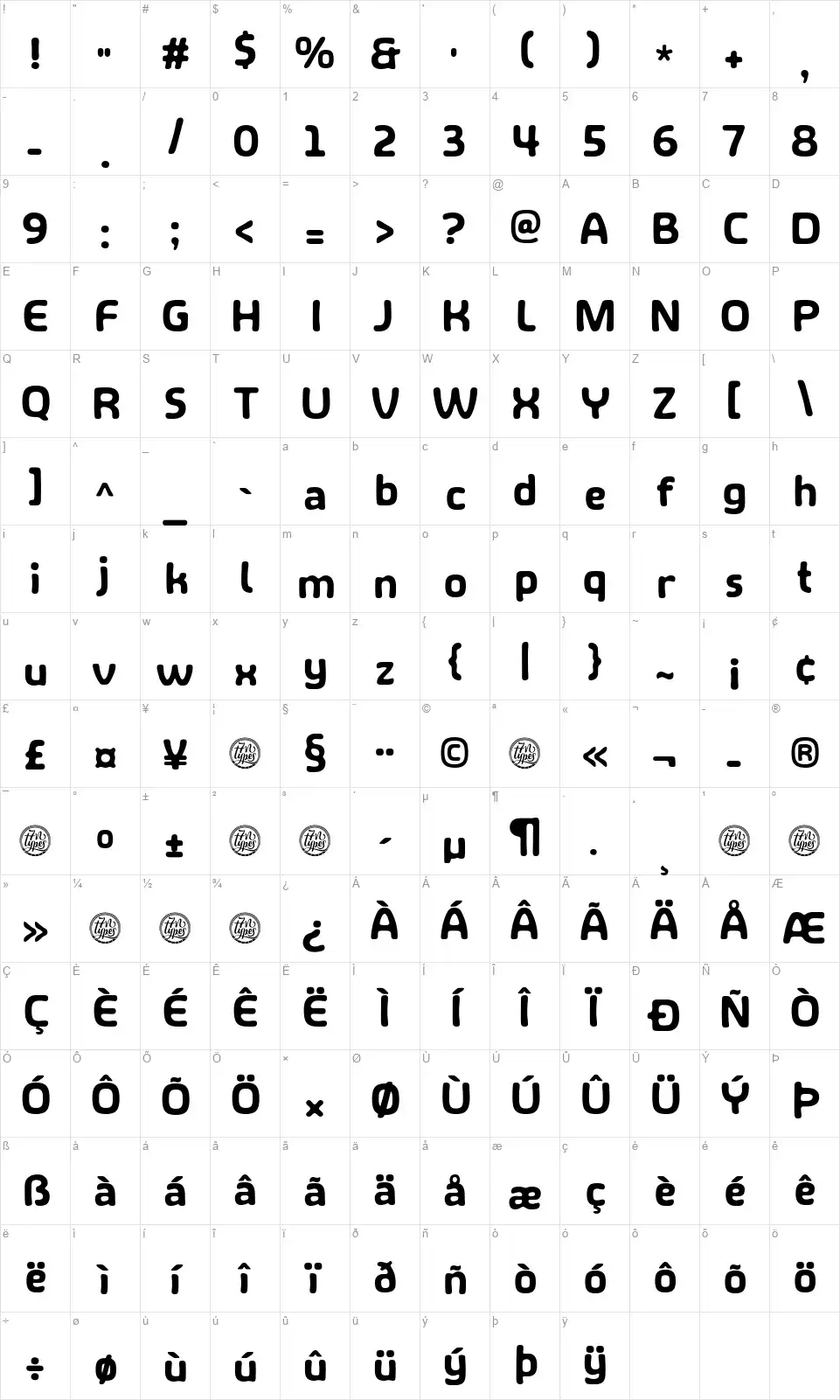 Share Happiness Aroundfont character map