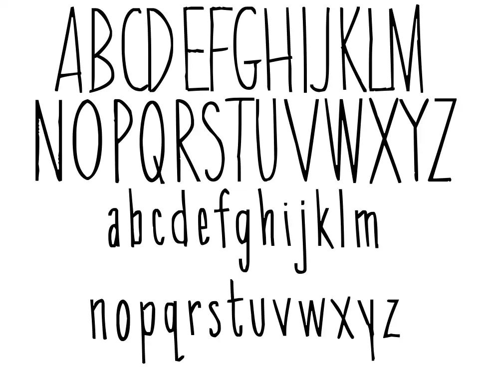 Skinny Chickfont specimens