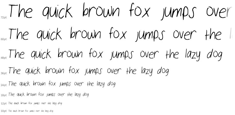Sloppy Handfont waterfall