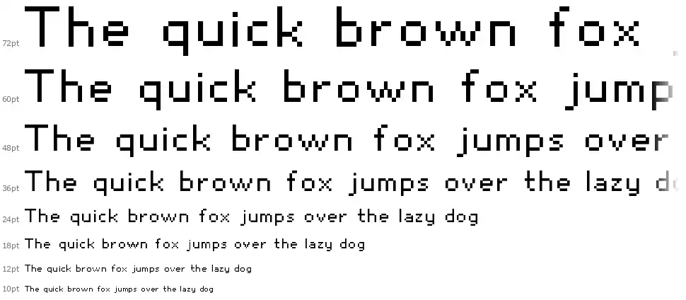 Snoot.org px10font waterfall