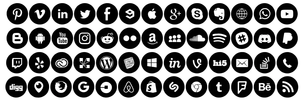 Social Media Circledfont specimens