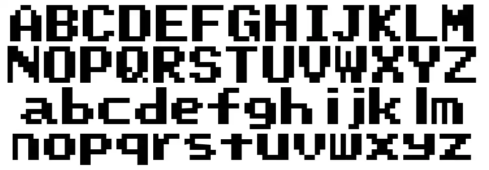 Super Mario World Text Boxfont specimens