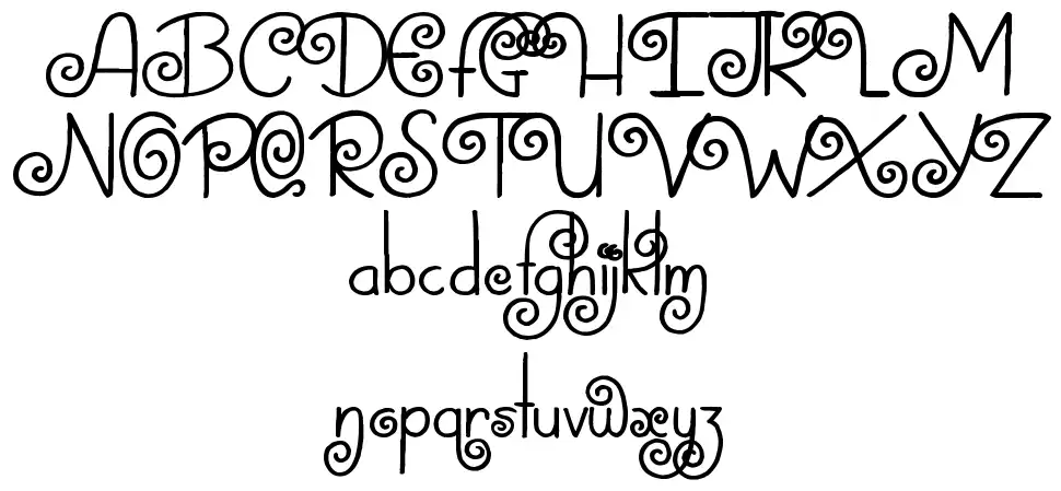 Swirly Topsfont specimens