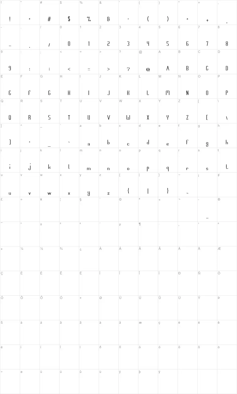 Think More for Solutionfont character map