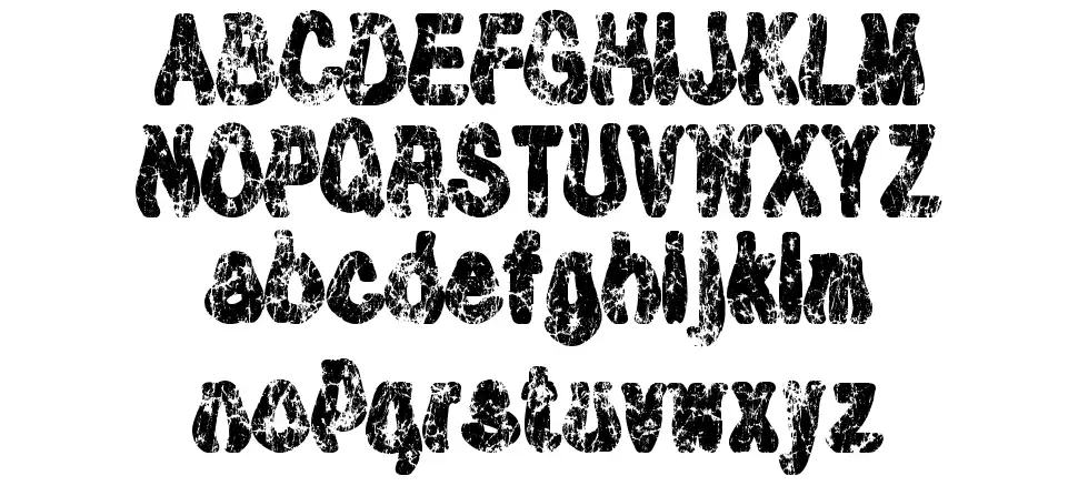 Tioem Black Distressedfont specimens