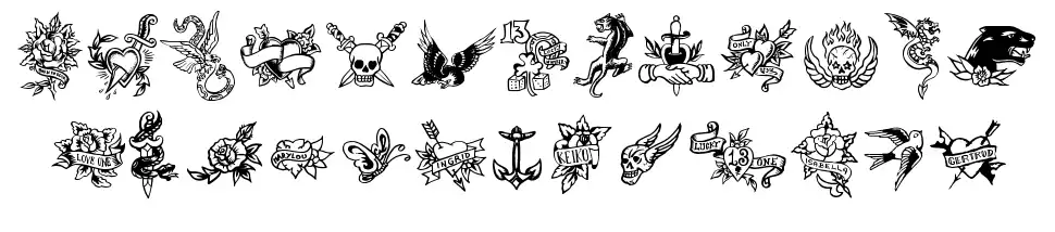 True Man Tattoosfont specimens