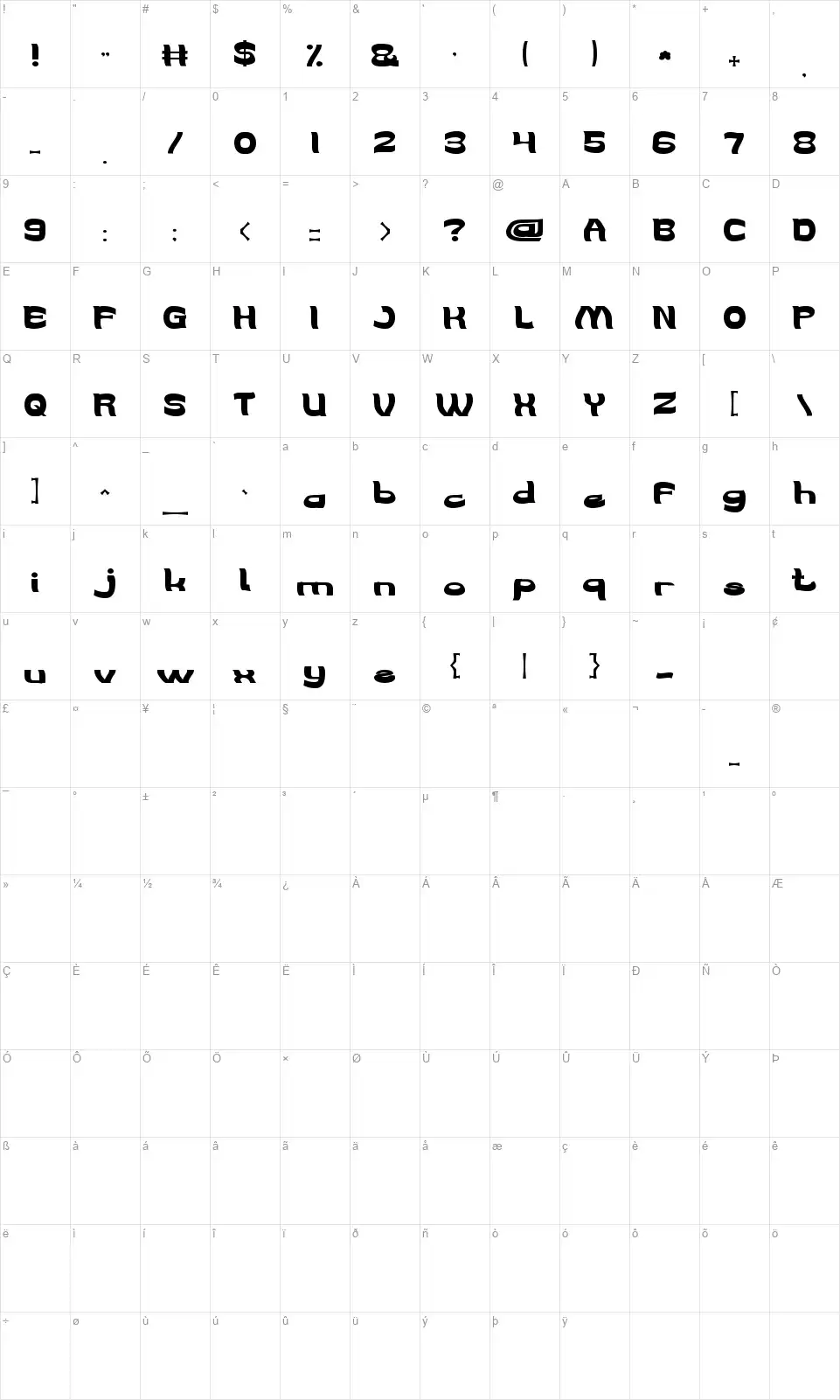 We Are The Wordfont character map