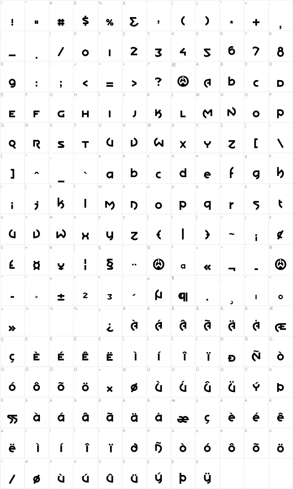 Will.i.am Shake.Spearsfont character map