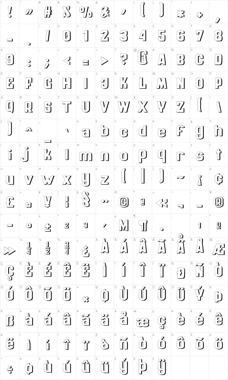 zai Kinematografia Polska 1908font character map